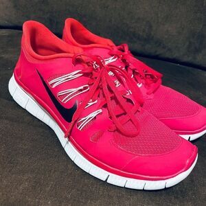 NEW 2014 Nike Free 5.0 Legion Red/White/Black Running Shoes Size 11.5 Womens